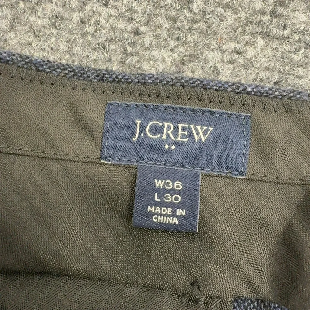 J Crew Thompson Dress Pants Mens 36x30 Blue Wool Blend Flat Front Professional